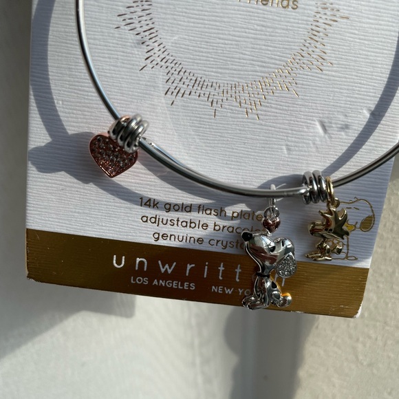 Unwritten Peanuts Forever Friends 14k gold flash plated adjustable bracelet - Picture 6 of 6